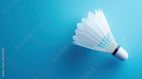 Shuttlecock badminton on blue background