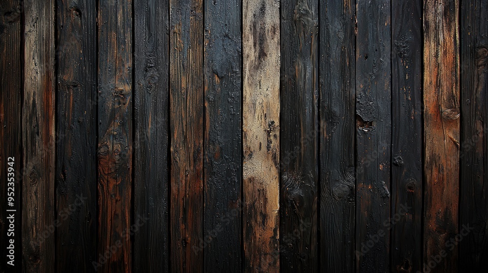 Obraz premium Dark wood plank wall texture