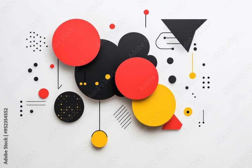 Abstract thought bubble, simple geometric shapes, minimal flat design illustration on white background, copy space for stock photo with minimal concept, No logo, No Trademark, No text Abstract thought bubble, simple geometric shapes, minimal flat design illustration on white background, copy space for stock photo with minimal concept, No logo, No Trademark, No text