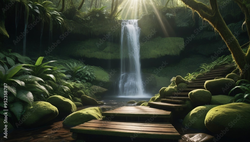 Enchanted Rainforest Waterfall A Hidden Gem - Generative Ai