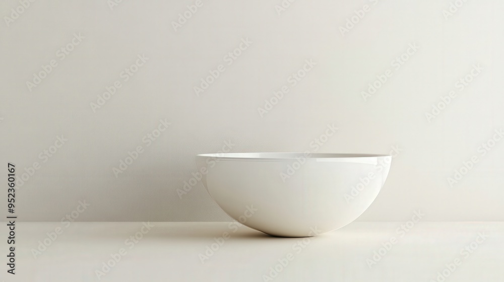 Simple white bowl, floating on a white background, 3D render illustration, copy space for stock photo with minimal concept, No logo, No Trademark, No text Simple white bowl, floating on a white background, 3D render illustration, copy space for stock photo with minimal concept, No logo, No Trademark, No text