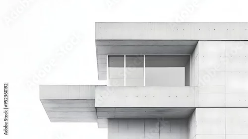 Fototapeta na wymiar Minimalist Architectural Design with Clean Geometric Shapes and Neutral Palette