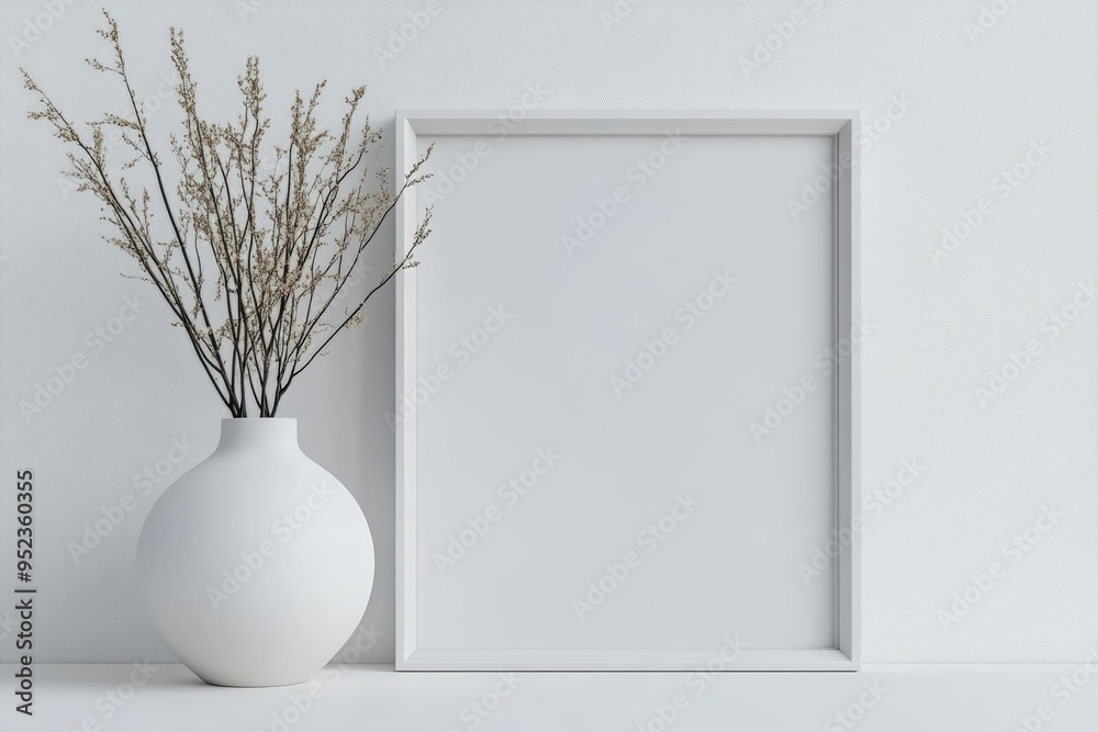 Clean white photo frame, isolated on a white background, 3D render illustration, copy space for stock photo with minimal concept, No logo, No Trademark, No text Clean white photo frame, isolated on a white background, 3D render illustration, copy space for stock photo with minimal concept, No logo, No Trademark, No text