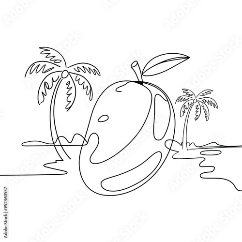 Hand drawn Mango Sketch Illustration