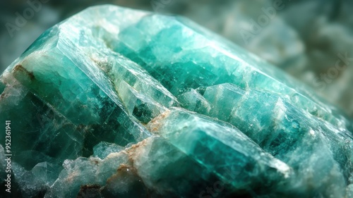 Wallpaper Mural Detailed amazonite crystal close-up with striking green contrasts Torontodigital.ca