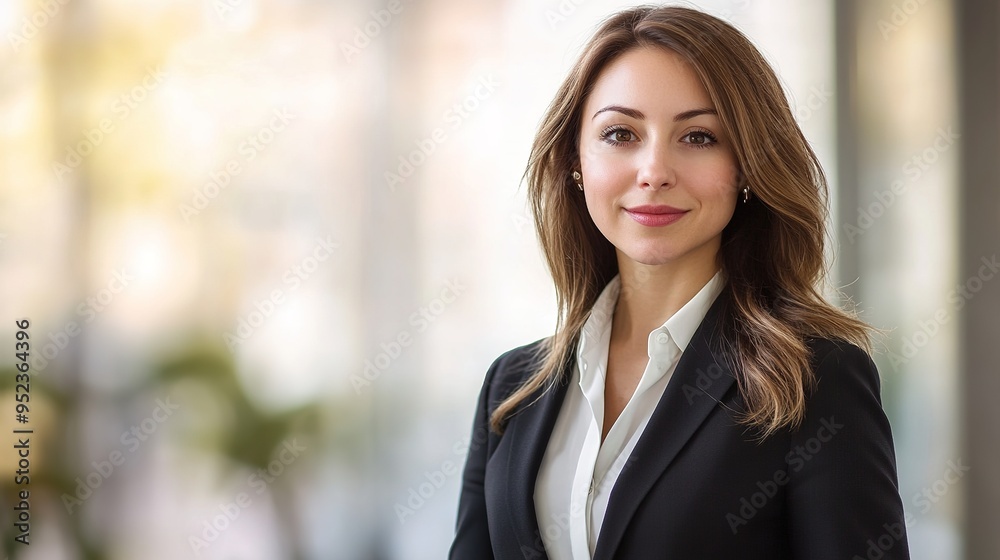Professional headshot of a woman in a business suit with a soft focus and clean backdrop Professional headshot of a woman in a business suit with a soft focus and clean backdrop
