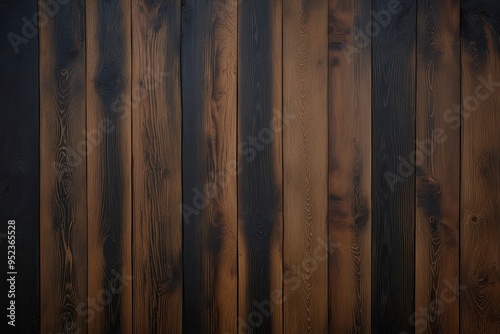 Modern Rustic Oak Wood Abstract Background Featuring Dark Burnt Texture and Grain Patterns photo