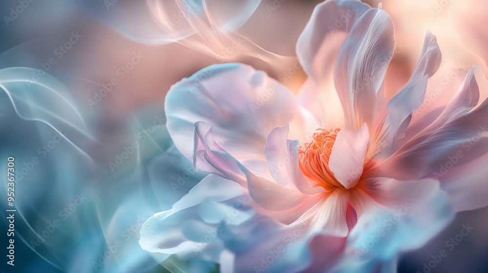 Fototapeta premium A flower with a pink center and white petals