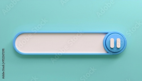 A modern pause button on a pastel background, perfect for multimedia and technology-related projects or applications.