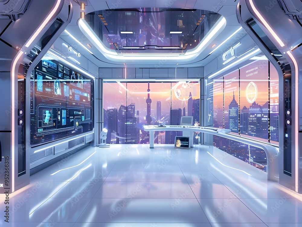 Futuristic Smart City Research Facility with Advanced Virtual Spaces and Robotic Assistants Futuristic Smart City Research Facility with Advanced Virtual Spaces and Robotic Assistants