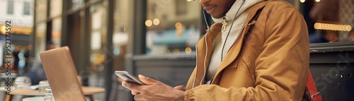 Man Checking Emails on Smar...