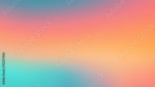 gradient background turquoise to tangerine pink color blur watercolor abstract banner