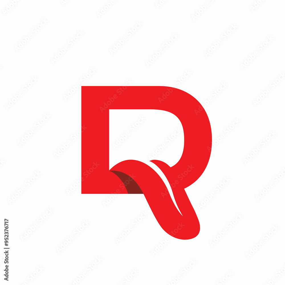 Letter D with tongue logo symbol Letter D with tongue logo symbol