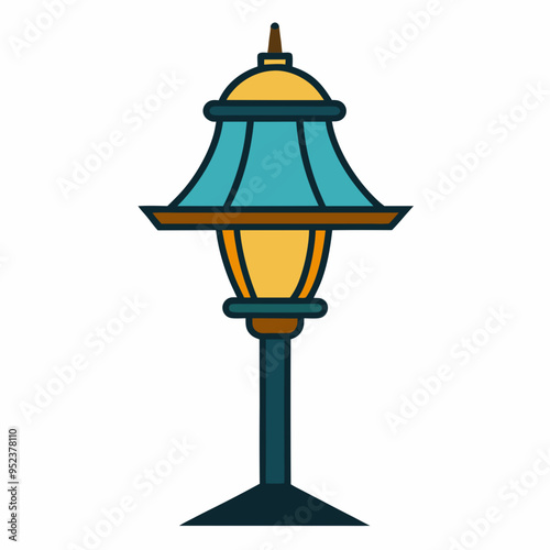 table lamp, lamp vector, vintage street lamp