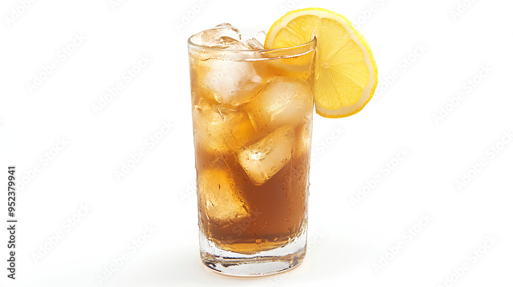 Fresh drink, Long Island iced tea isolated white background Fresh drink, Long Island iced tea isolated white background