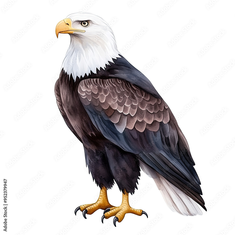 Obraz premium eagle watercolor clipart, perfect for nursery, isolated on white background