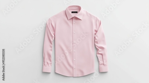 A pink long-sleeve shirt displayed flat on a white background, showcasing its design.