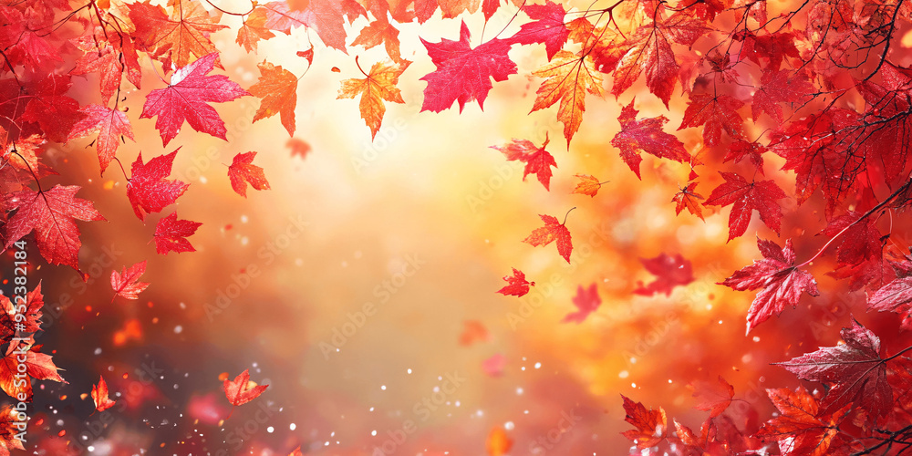 background with autumnal colors, showcasing the beauty of falling leaves and the coziness of a harvest season , Generative AI. background with autumnal colors, showcasing the beauty of falling leaves and the coziness of a harvest season , Generative AI.