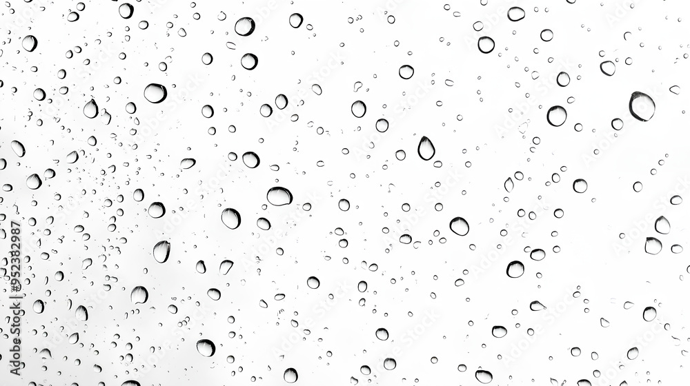 Full frame of raindrops falling on a white background Full frame of raindrops falling on a white background