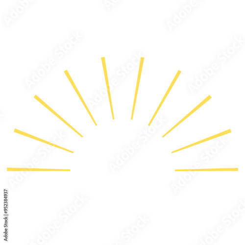 Yellow Radiating Rays Ornament Sparkles PNG