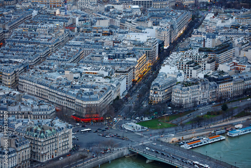 Wallpaper Mural Paris center, high angle shot, busy intersection, bridge Alma Torontodigital.ca