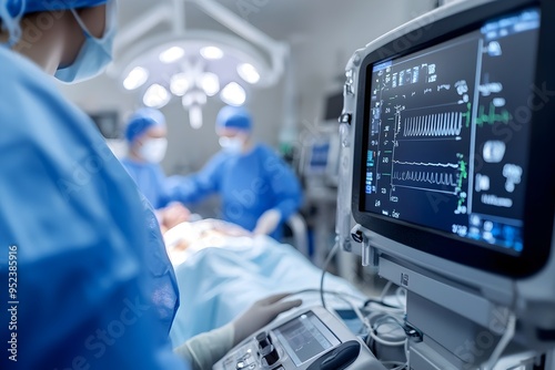 Close up View of Endoscope During Catheter Ablation Procedure with Medical Team and Patient photo