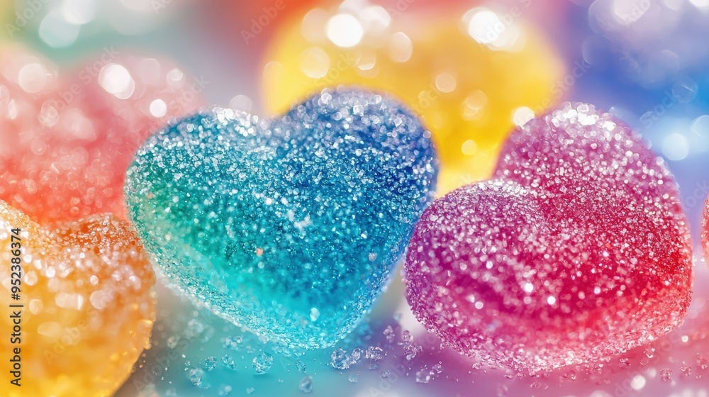 Sparkling heart candies Sparkling heart candies