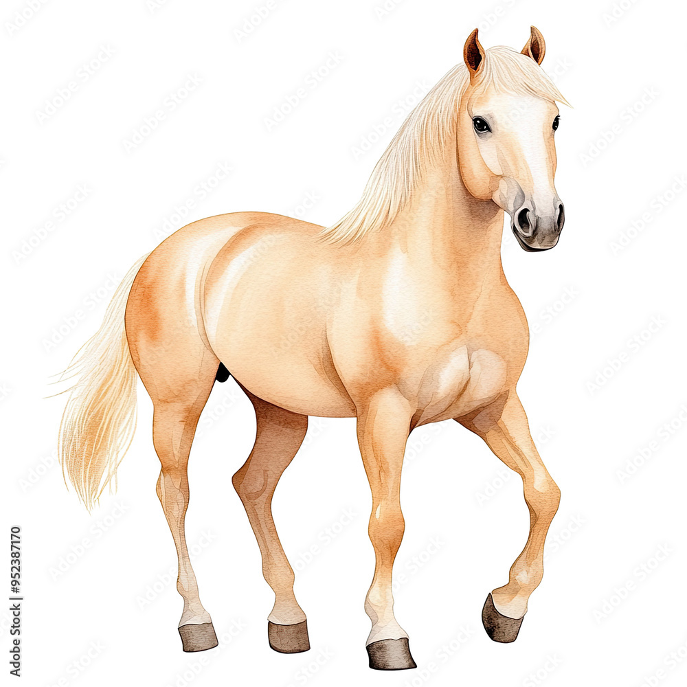 Obraz premium horse watercolor clipart, perfect for nursery, isolated on white background