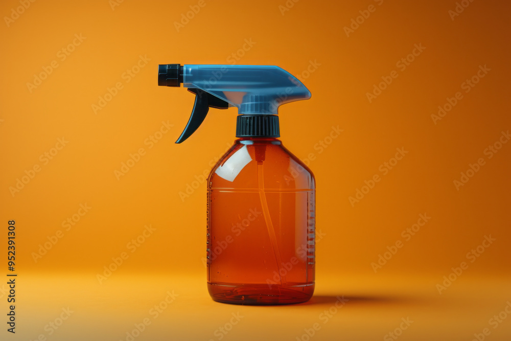 eco spray bottle with detergent on a simple background eco spray bottle with detergent on a simple background
