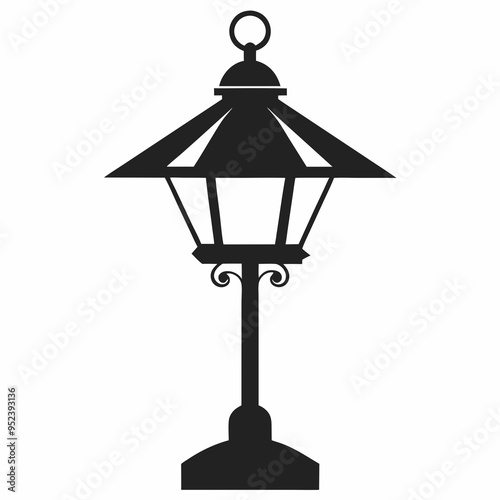 lamp vector, vintage street lamp