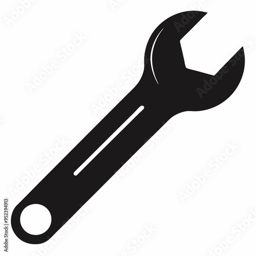 wrench and screwdriver vector silhouette , set of tools 