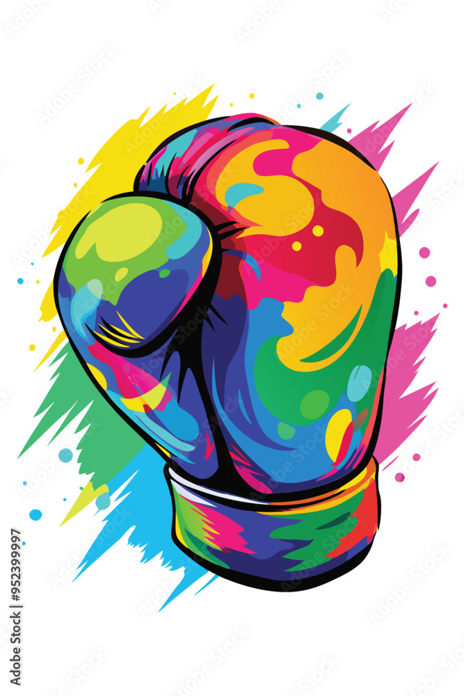 Fototapeta premium Watercolor boxing gloves vector illustration