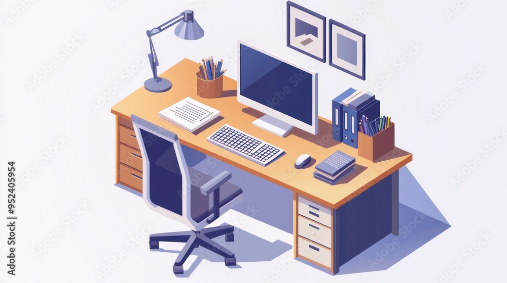 Rendering 3 in the office, there is a computer, a desk and various equipment for work. Computer Desk Backgrounds of a sleek, modern laptop computer on a minimalist table, representing the digital age Rendering 3 in the office, there is a computer, a desk and various equipment for work. Computer Desk Backgrounds of a sleek, modern laptop computer on a minimalist table, representing the digital age