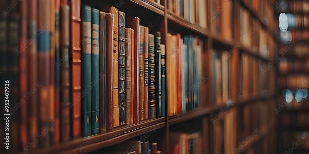 Cozy Shelves of Colorful Books in an Aged Library Setting Cozy Shelves of Colorful Books in an Aged Library Setting
