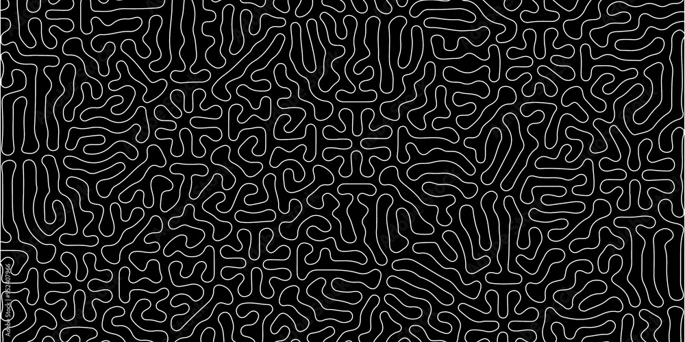 Abstract seamless turing pattern minimal organic geometric black background. white stock line abstract pattern Transparent monochrome striped texture, seamless pattern, modern stylish texture.
