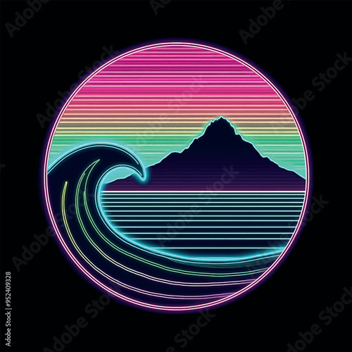 Neon Wavescape vintage