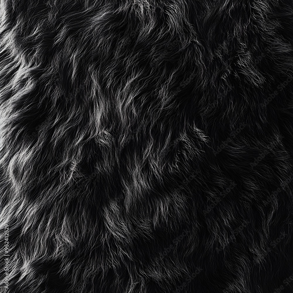 Naklejka premium Captivating Black and White Fur Texture for 3D Modelling and Cinema Applications