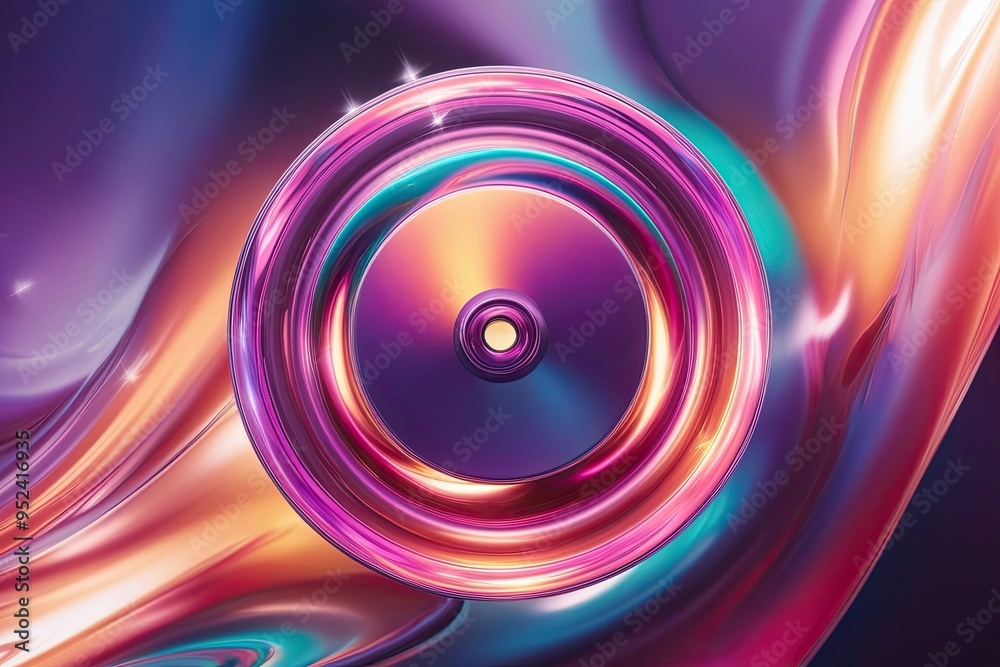 Vibrant Abstract Flowing Disc with Radiant Shimmering Colors Vibrant Abstract Flowing Disc with Radiant Shimmering Colors