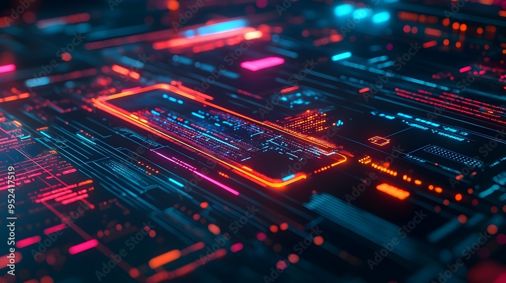 Futuristic Financial Technology Interface with Transparent Blockchain Visualization and Intricate Aesthetics Futuristic Financial Technology Interface with Transparent Blockchain Visualization and Intricate Aesthetics