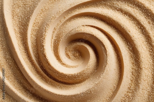 Swirling Sandy Grains on a Bright Neutral Background photo