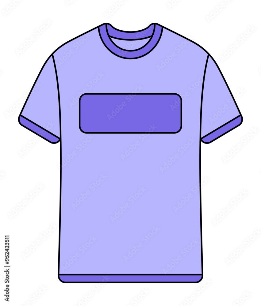 Men's T-shirt Flat Color Illustration Men's T-shirt Flat Color Illustration