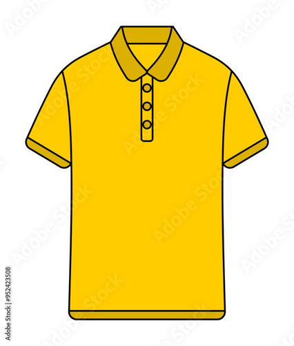 Men's T-shirt Flat Color Illustration