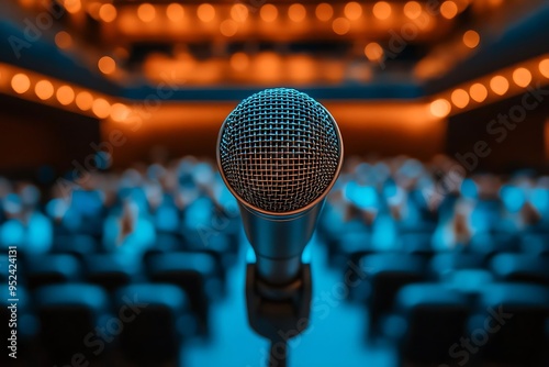 Obraz na płótnie Microphone in Front of Audience - Photo w salonie