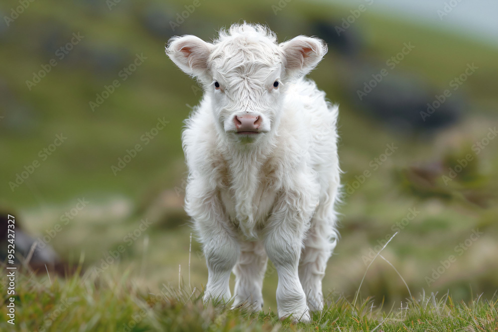 a white cow standing on top of a lush green field a white cow standing on top of a lush green field