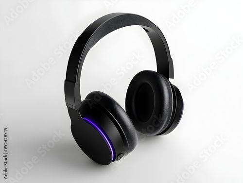 Sleek and Modern Gaming Headset Isolated on Pristine White Background