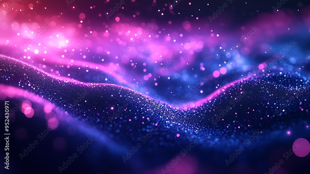 Abstract Background with Blue and Pink Glitter Particles Abstract Background with Blue and Pink Glitter Particles