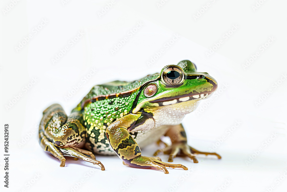 Fototapeta premium a frog with a green and white pattern on its body