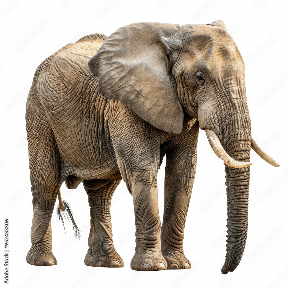 Fototapeta premium African Elephant with Detailed Wrinkled Skin