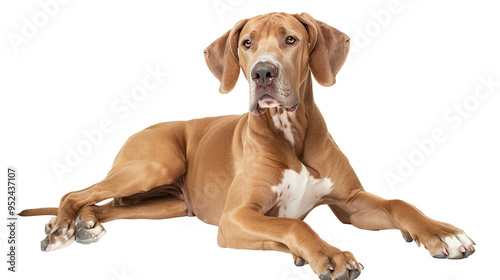 Great dan dog full body shot isolated on transparent background, PNG