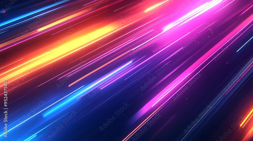 Abstract Background with Diagonal Neon Lines in Blue, Pink and Orange Abstract Background with Diagonal Neon Lines in Blue, Pink and Orange